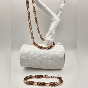 STEELX jewelry Rose Gold Tone Necklace and Bracelet set